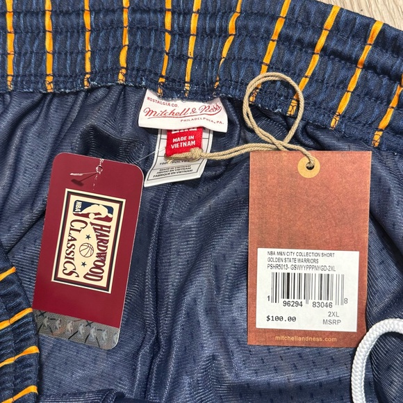 New Golden State Warriors Mitchell & Ness City Collection Mesh Shorts Mens L-3Xl - Picture 9 of 11